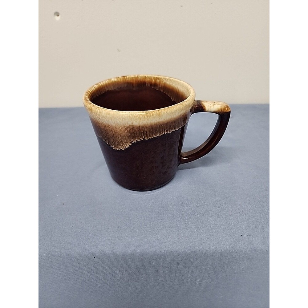McCoy Vintage Pottery Brown Drip Glaze Coffee Mug
